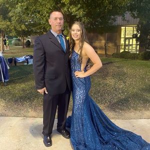 Jovani peacock prom dress